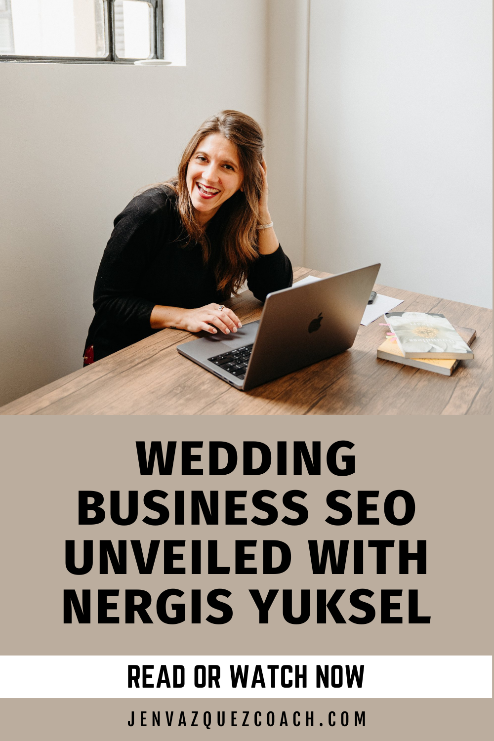 Wedding Business SEO Unveiled with Nergis Yuksel Pinterest Pin Jen Vazquez Media on Marketing Strategy Academy Podcast