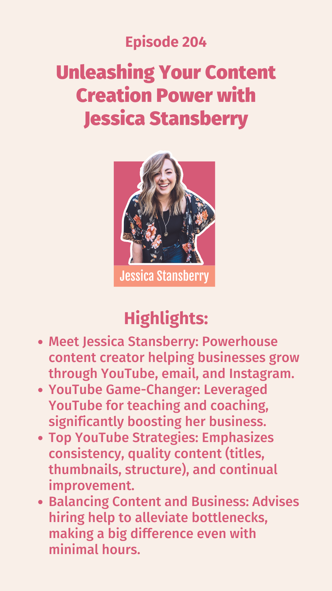 Unleash your content creation power with Jessica Stansberry! Discover her inspiring journey, YouTube growth strategies, and tips on balancing business and content creation in this must-read blog.