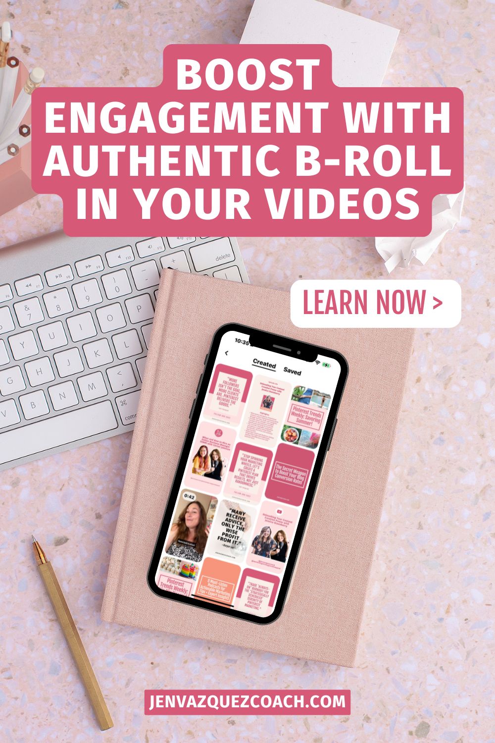 Boost Engagement with Authentic B-Roll in Your Videos by Jen Vazquez Media Pinterest Manager and educator