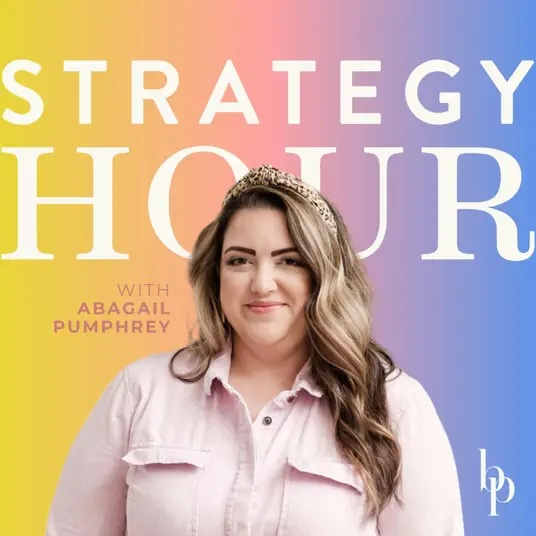 8 Must-Listen Podcasts for Actionable Marketing Tips and Expert Insights by Jen Vazquez Media - The Strategy Hour Podcast, hosted by Abigail, co-founder and CEO of Boss Project