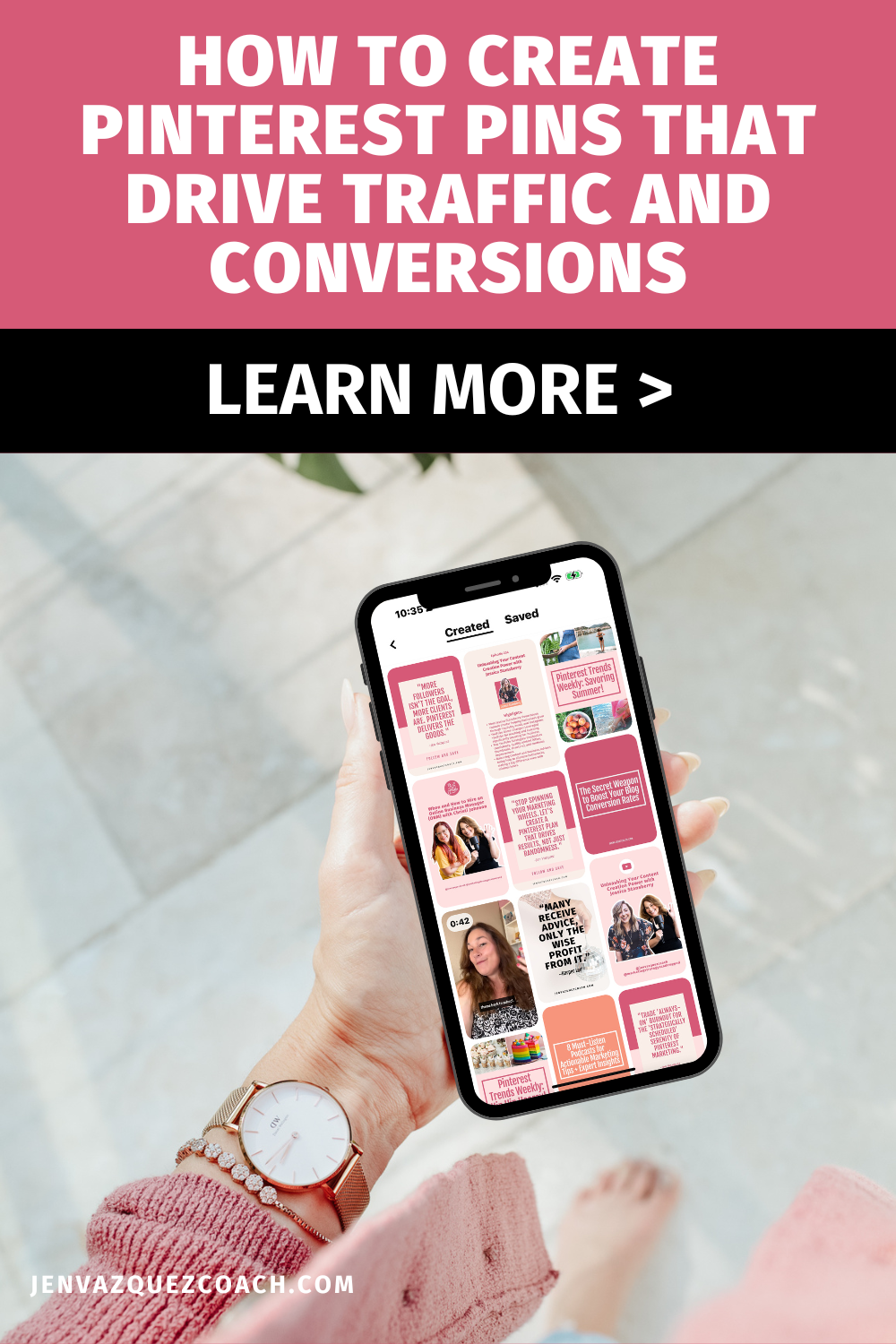 How to Create Pinterest Pins That Drive Traffic and Conversions by Jen Vazquez Media