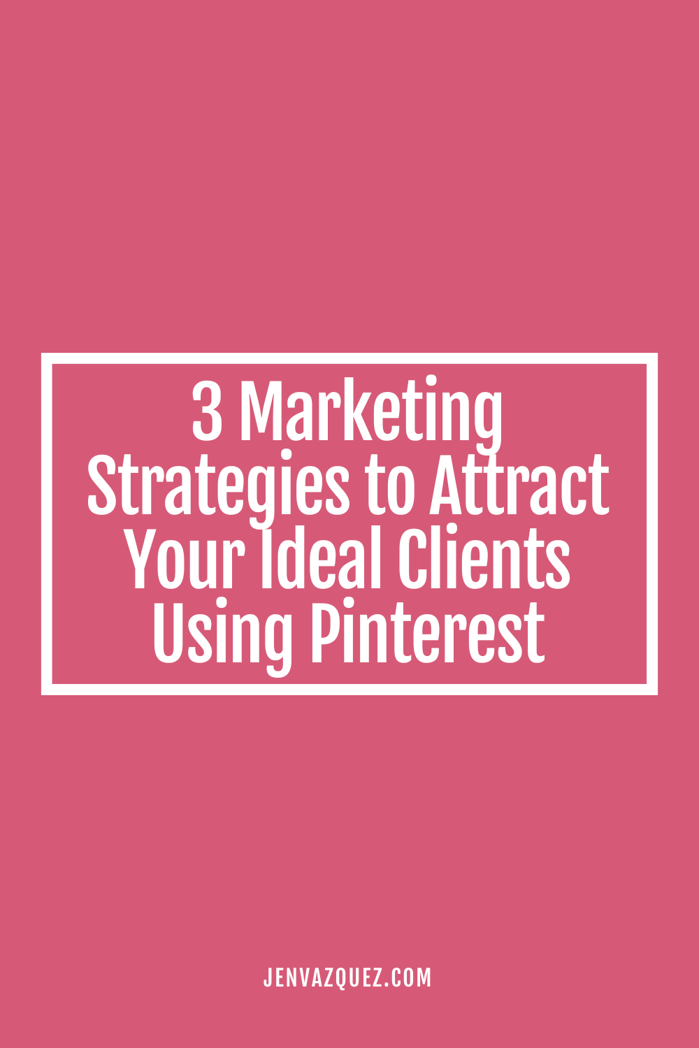 Pink background and white lettering 3 Marketing Strategies to Attract Your Ideal Clients Using Pinterest If you’ve been wondering how to get those dream clients knocking on your virtual door, Pinterest is about to become your new best friend. Whether you’re a seasoned pro or just dipping your toes into the Pinterest pool, these three marketing strategies are designed to help you attract the clients you’ve always wanted.