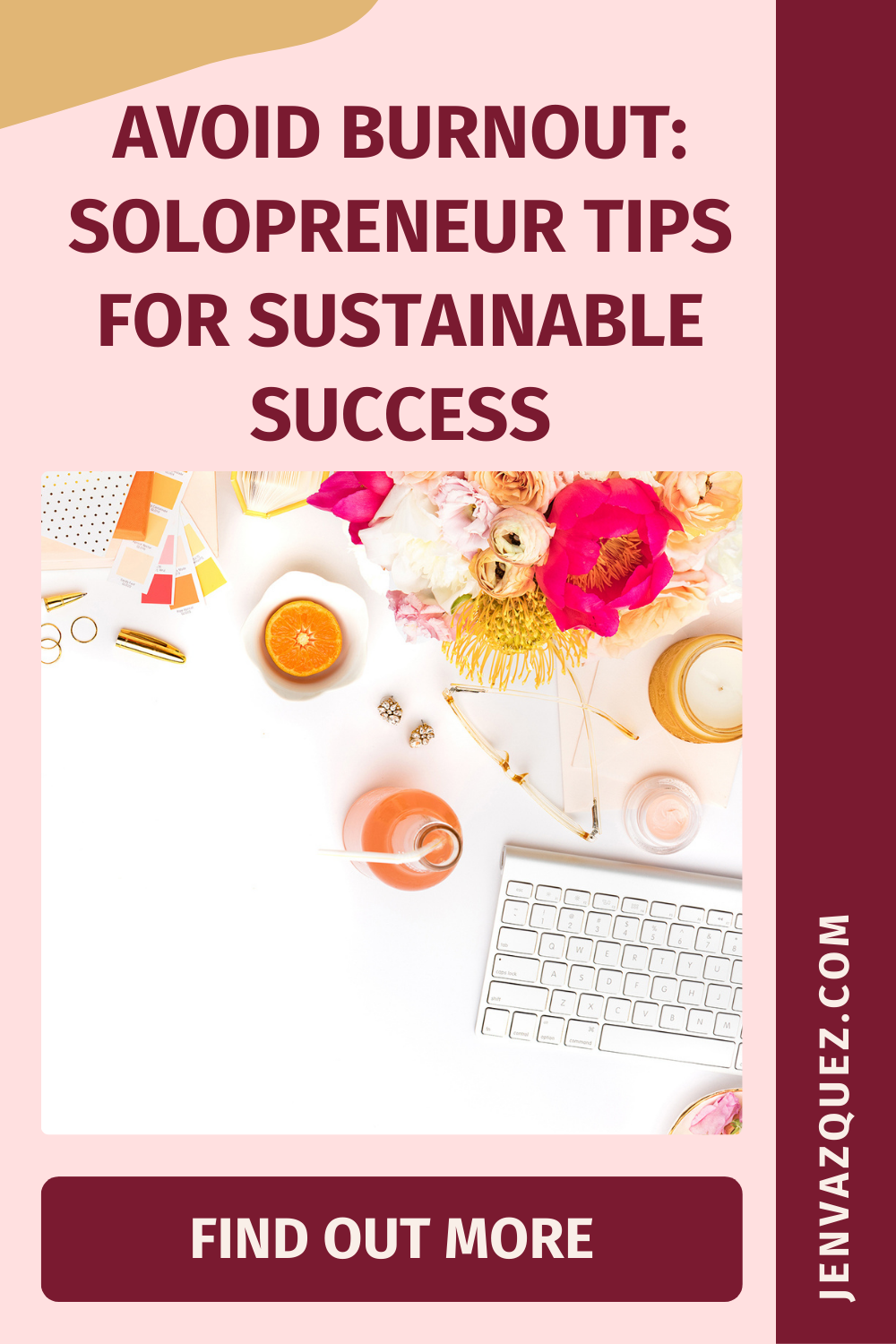 Avoid Burnout_ Solopreneur Tips for Sustainable Success by Jen Vazquez co-host of Marketing Duo Podcast with Cinthia Pacheco of Digital Bloom IQ